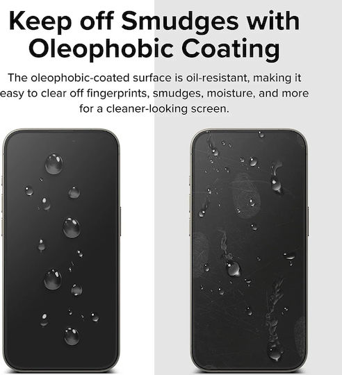 Ringke Gehärtetes Glas 2Stück Schwarz (iPhone 17 / 17 Pro / 16 Pro)