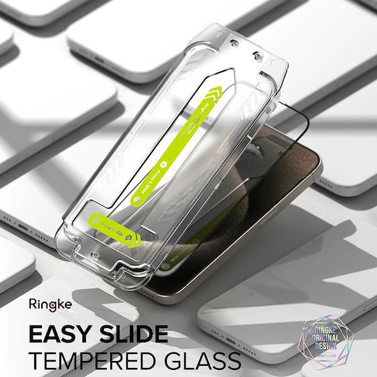 Ringke Gehärtetes Glas 2Stück Schwarz (iPhone 17 / 17 Pro / 16 Pro)