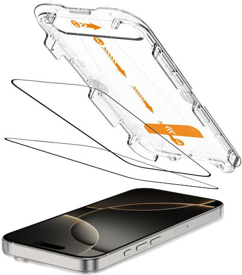 Tech-Protect Quick Set+ Gehärtetes Glas 2Stück Schwarz (iPhone 17 / 17 Pro / 16 Pro)