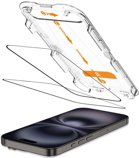 Tech-Protect Quick Set+ Full Glue Tempered Glass 2τμχ (iPhone 15/16)