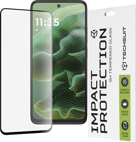 Techsuit Full Glue Full Face Tempered Glass Μαύρο (Motorola Moto G35)