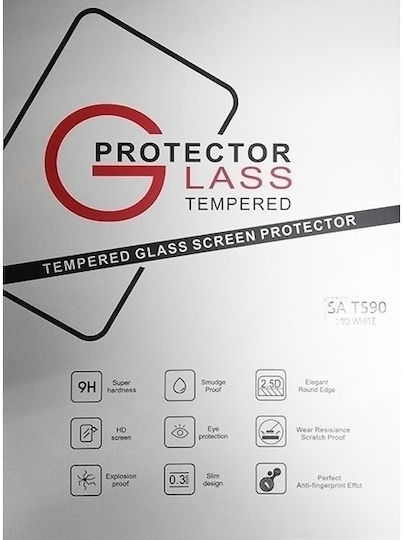 0.3mm Vollkleber Vollflächig gehärtetes Glas (Samsung Galaxy T560/T561 Tab E 9.6) Schwarz