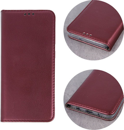 TelForceOne Umschlag Rückseite Silikon Set mit Glas Magnetisch Burgundisch (Honor X7a)