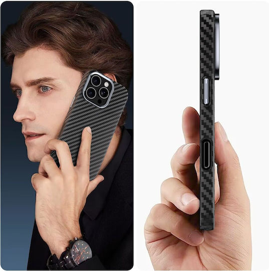 Tech-Protect Ion Carbon Back Cover Plastic Black (iPhone 16 Pro)