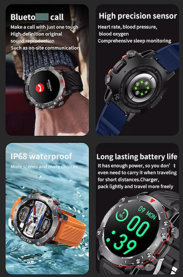 LG78 Pro 45mm Smartwatch (Roșu)