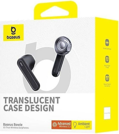 Baseus Bowie E5 Earbud Bluetooth Handsfree Ακουστικά με Θήκη Φόρτισης Μαύρα