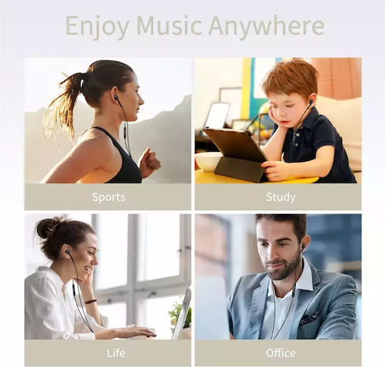 Tech-Protect Ultraboost Earbuds Handsfree Ακουστικά με Βύσμα USB-C Μαύρο