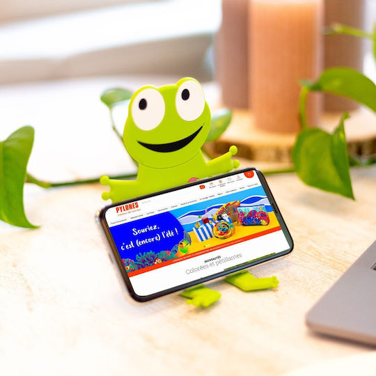 Pylones Frog2 Desk Stand for Mobile in Green color