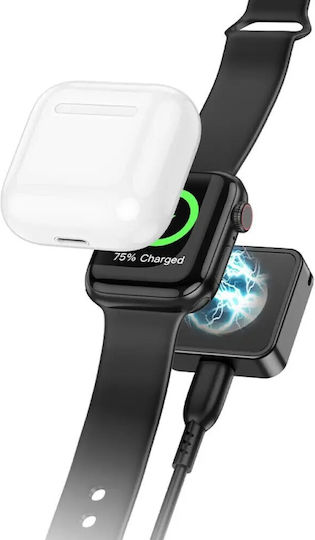 Hoco CW55 Φορτιστής για Apple Watch 1-9, SE/SE2, Ultra/Ultra2 Ασημί