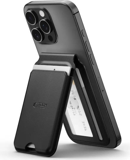 Tech-Protect MagSafe Θήκη Καρτών Magwallet Stand σε Μαύρο χρώμα