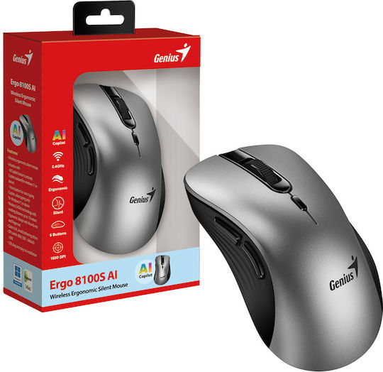 Genius Ergo 8100S Wireless Bluetooth Mouse Silver