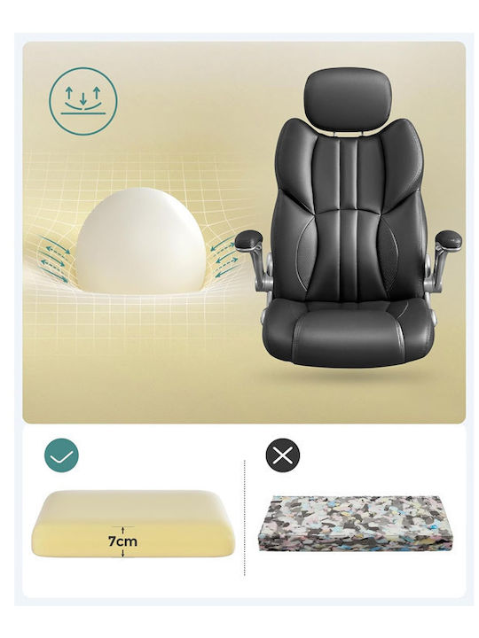 Executive Reclining Office Chair with Fixed Arms Black Songmics