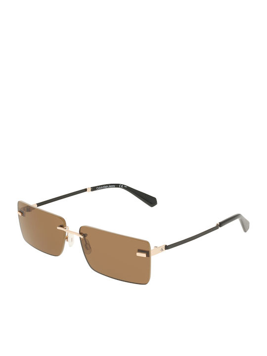 Calvin Klein Feminini Ochelari de soare cu Bej Cadru și Bej Lentilă CKJ25206S 719
