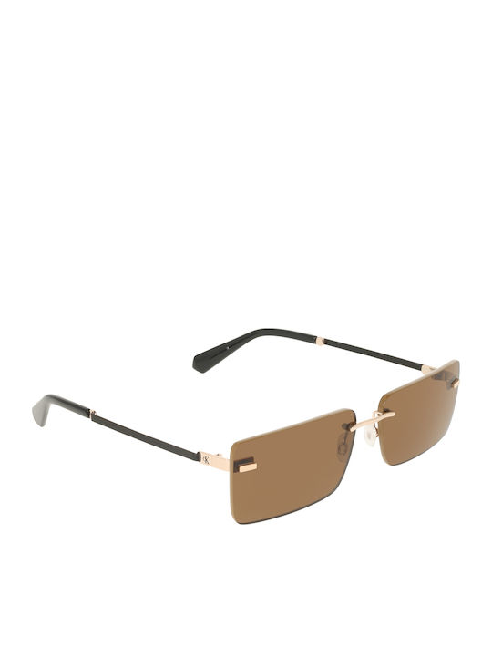Calvin Klein Feminini Ochelari de soare cu Bej Cadru și Bej Lentilă CKJ25206S 719