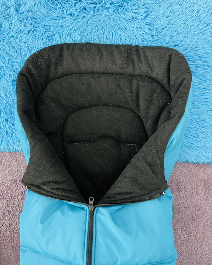 Universal Kinderwagen Fußsack Wasserdicht Hellblau mit Fleece Futter