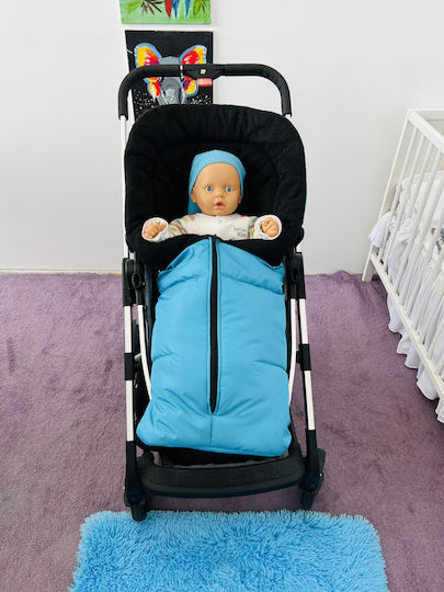 Universal Kinderwagen Fußsack Wasserdicht Hellblau mit Fleece Futter