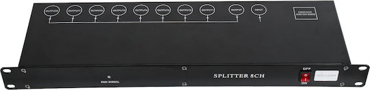 Globostar Splitter 51178 Διακλαδωτής & Ενισχυτής Σήματος Dmx 8 Καναλιών Rack Mount Ac 220-240v Ip20 Μ48 X Π17 X Υ4.5cm