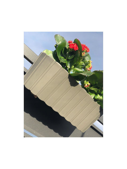 Set aus 4 dekorativen Pflanzgefäßen mit Plastikständer, Grau, 4,9 L, 38,3x21,2x13 cm, Boardee Hook
