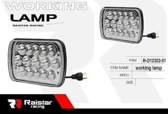 Raistar Rectangleς Headlights Car LED 1pcs