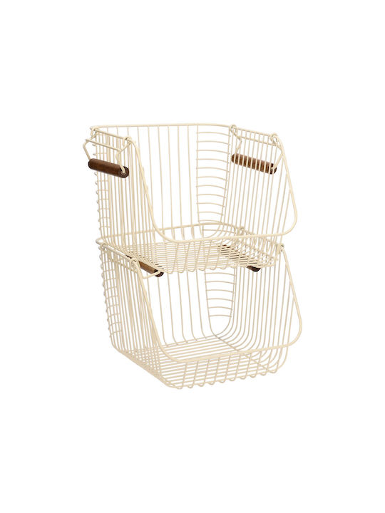 Estia Tabletop Allure Metal Rack 26.5x29.5x21.5cm Beige