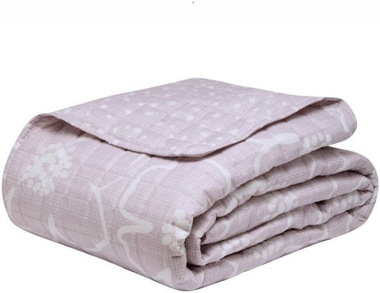 Kentia Gerani Κουβερλί Υπέρδιπλο από Πολυεστέρα 20 Dusty Pink 240x220cm