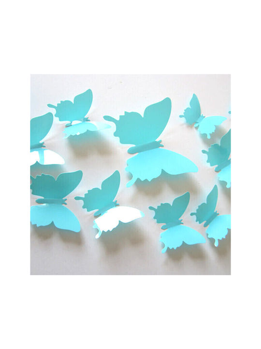 3D Schmetterling Wandsticker Türkis Set 12 Stück
