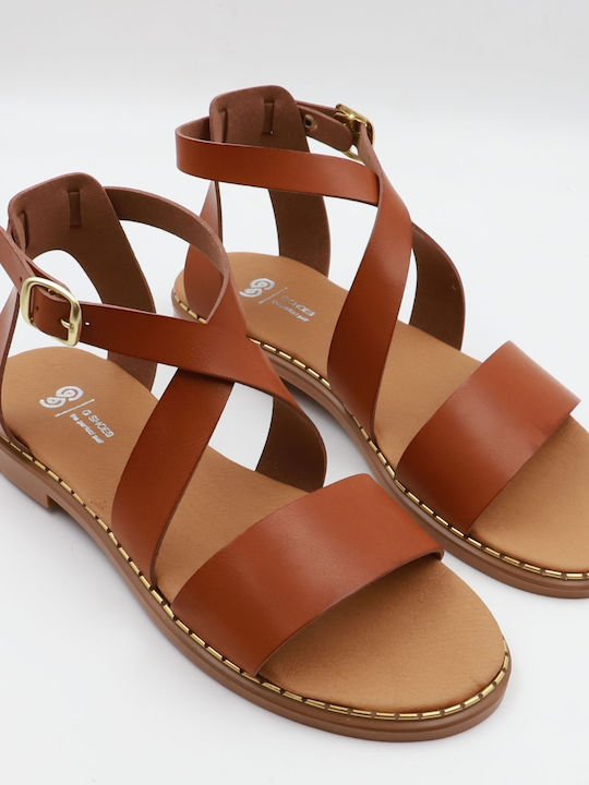 Women's Flat Sandals in Brown Color