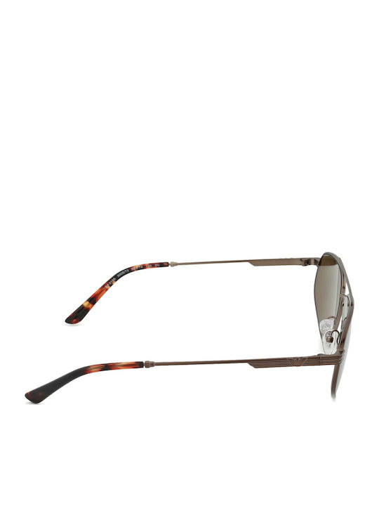 Emporio Armani Men's Sunglasses with Gray Metal Frame and Brown Lens EA2156 300673