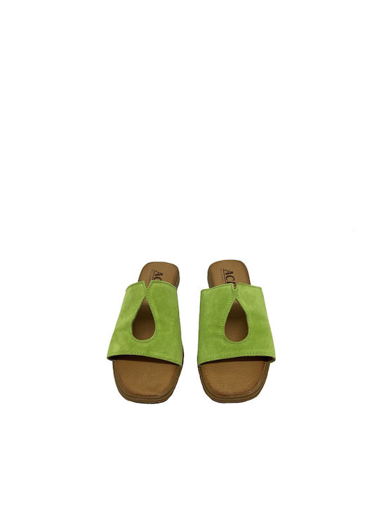 Women's Flat Sandals in Green Color