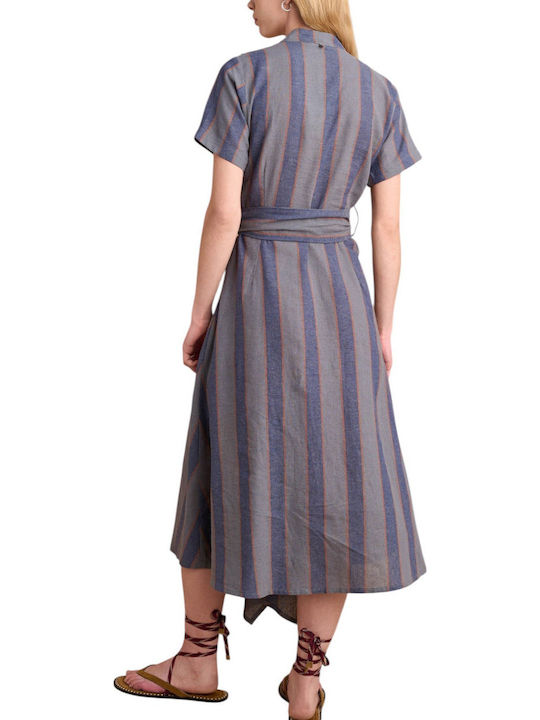Καλοκαιρινό Maxi Φόρεμα Κρουαζέ Blue