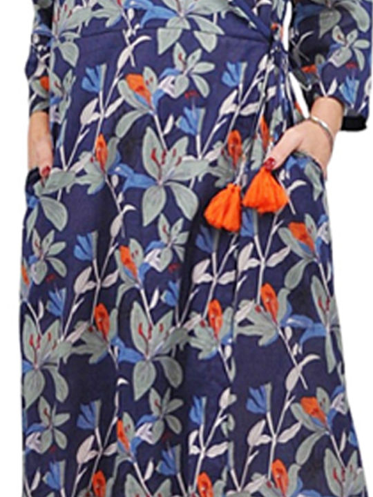 Sommer Maxi Damenkleid Blau