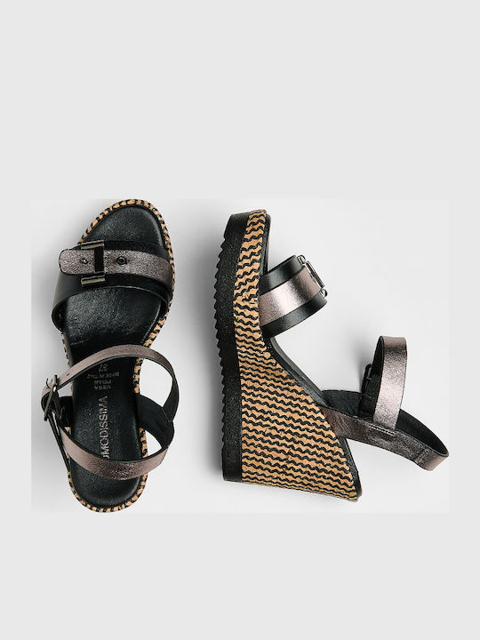 Anatomic Women's Leather Ankle Strap Platforms Black