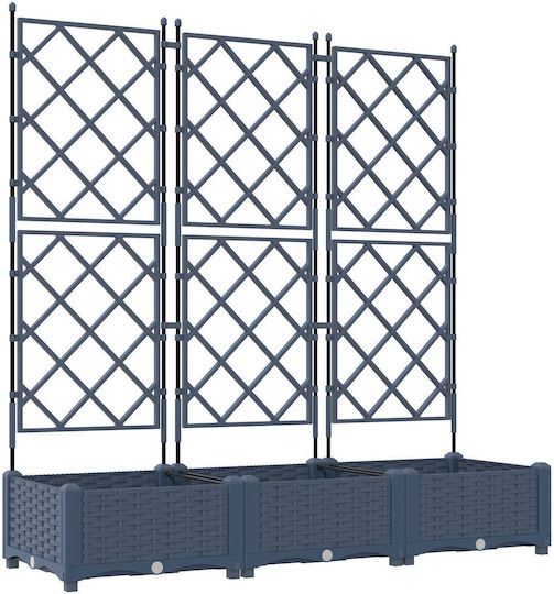 Γλάστρα Κήπου Πλέγμα 3 Τμχ Γκρι 120x40x125.5 Εκ