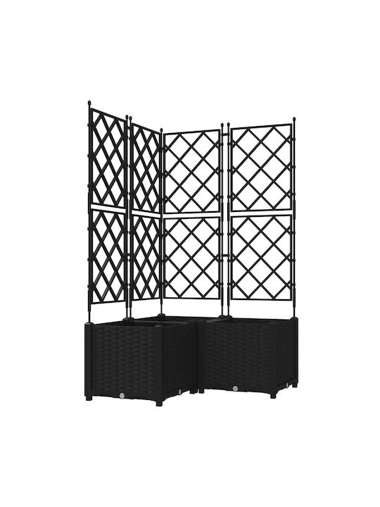 Garden Planter Grid 3 Pcs Black 80x80x143 cm