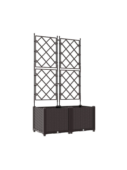 Grilaj pentru Ghiveci de Grădină 2 Bucăți Maro 80x40x143 cm