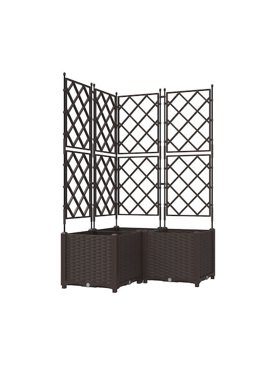 Set de jardiniere 3 bucăți maro 80x80x143 cm