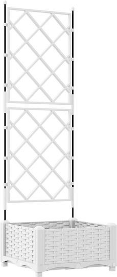 Γλάστρα Κήπου Πλέγμα Λευκή 40x40x125.5 Εκ Γλάστρα Κήπου Πλέγμα Λευκή 40x40x125.5 Εκ