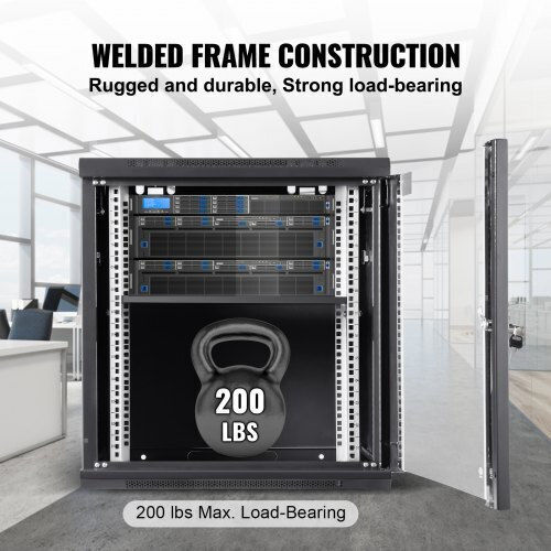 Vevor Επιτοίχια Καμπίνα Rack 12U Μαύρο WLJJGHB12U155L3S8V0
