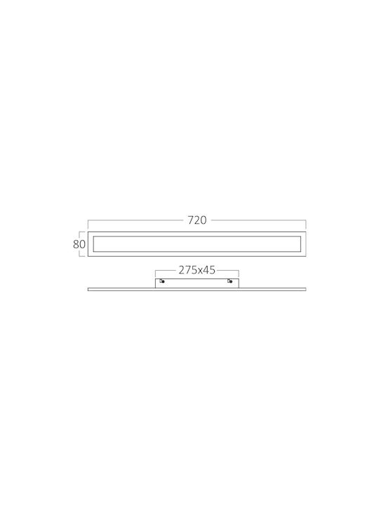 Braytron Iluminat Exterior Montat Pe Perete Liniar IP54 72x8x4.2cm