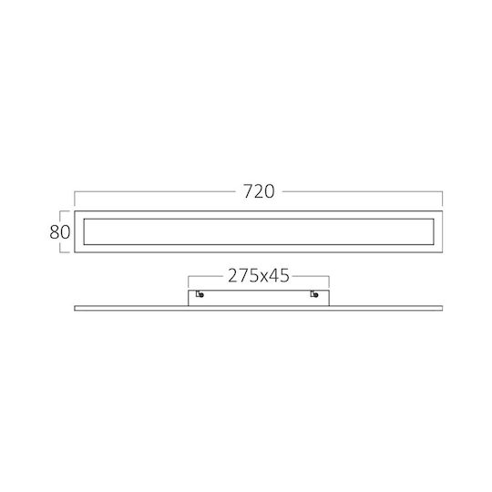 Braytron Стенни Линейни LED Осветителни Тела IP54 72x8x4.2см