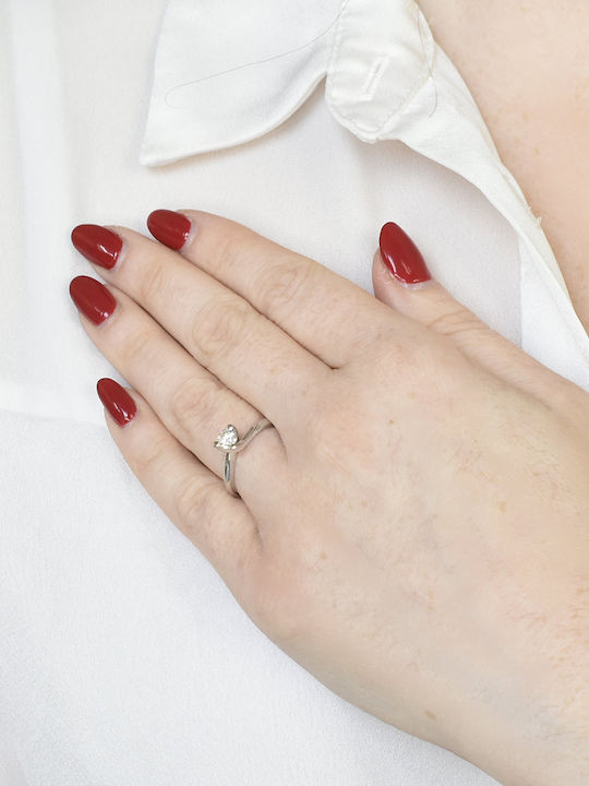 Antwnakakis Einzelstein aus Weißgold 18K mit Diamant
