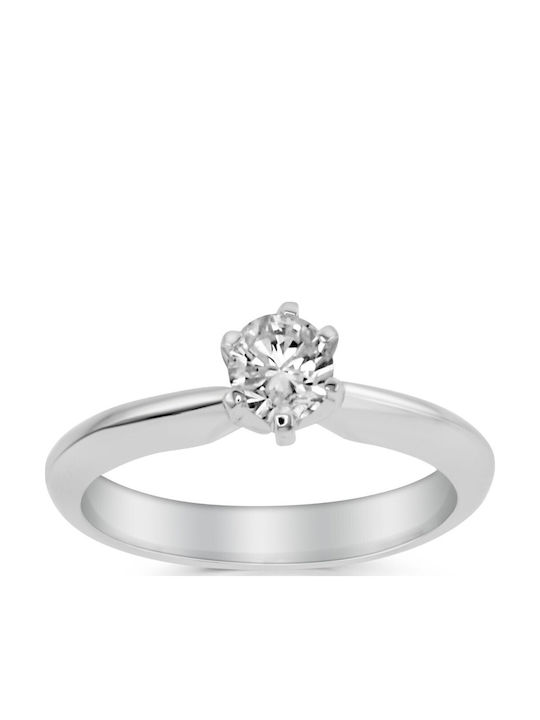 Antwnakakis Единичен камък от Бяло злато 18K