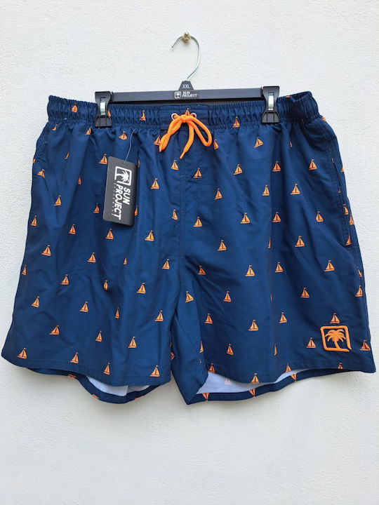 Men's Swimwear Bermuda Blue with Patterns
