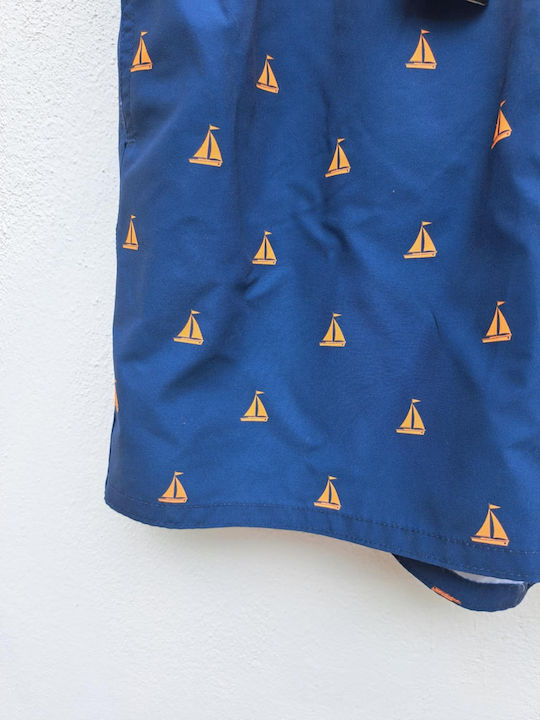 Men's Swimwear Bermuda Blue with Patterns