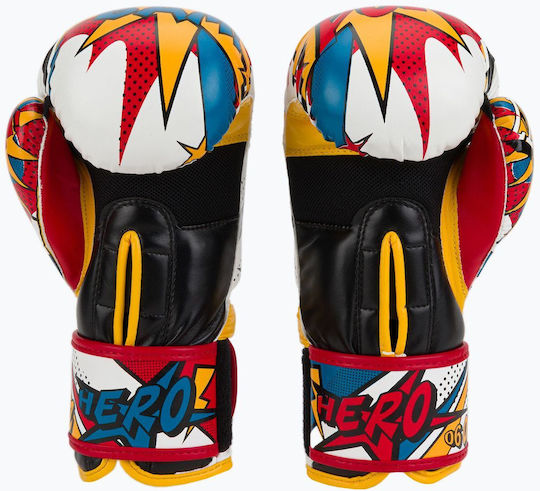 Leone Hero Kids Boxing Gloves made of Synthetic Leather for Match Multicolor
