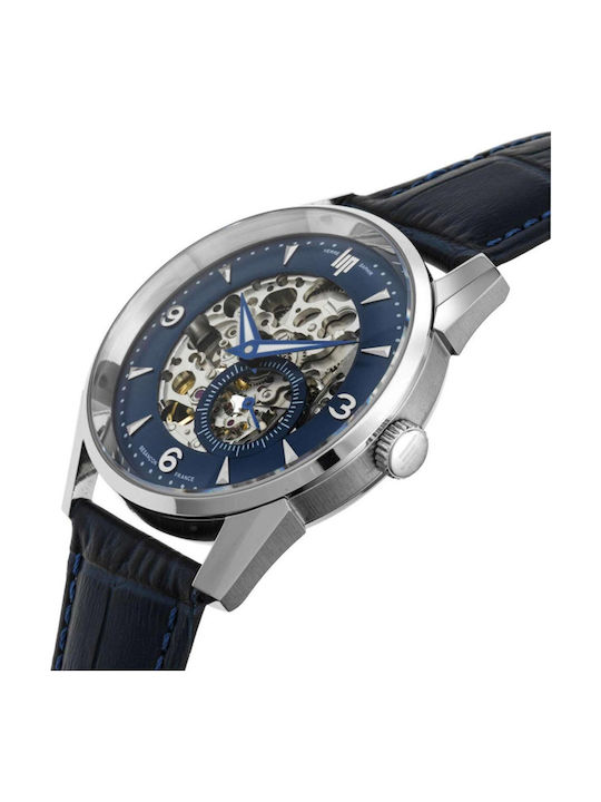 Lip Watches Himalaya Men's Watch Automatic with Blue Leather Strap