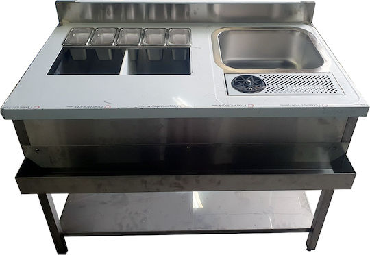 Lappas Metallisch Bar Station mit Abmessungen 180x70x85cm