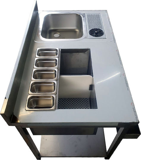 Lappas Metallisch Bar Station mit Abmessungen 180x70x85cm