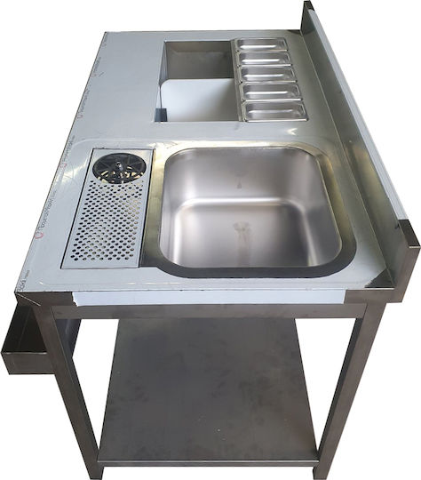 Lappas Metallisch Bar Station mit Abmessungen 180x70x85cm