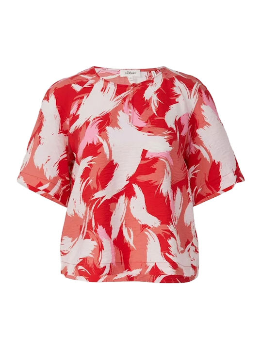 Women's Blouse Short Sleeve Red